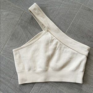 One-Shoulder Ribbed Crop Top